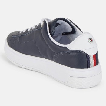 Tommy Hilfiger - Baskets en Cuir Cupsole bleu marine - 04 -3899018