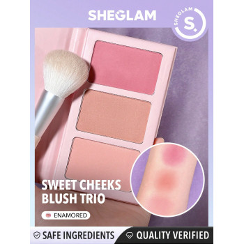 SHEGLAM Palette De Fard À Joues En Poudre Sweet Cheeks Trio-enamored 3 Couleurs, Haute Pigmentation Durable, Effet Mat Sans Pore, Fard À Joues Longue Durée Pour Joues Mate Toute La Journée - 3240618