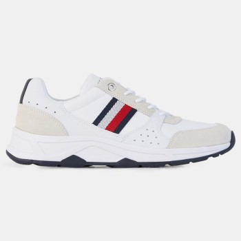 Tommy Hilfiger - Baskets en Cuir Running Fashion blanc/beige - 04 -3897191