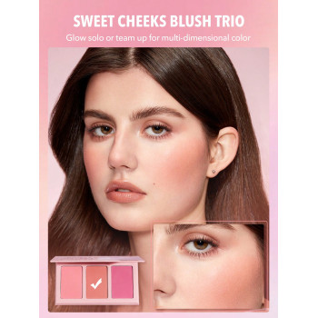 SHEGLAM Palette De Fard À Joues En Poudre Sweet Cheeks Trio-enamored 3 Couleurs, Haute Pigmentation Durable, Effet Mat Sans Pore, Fard À Joues Longue Durée Pour Joues Mate Toute La Journée - 3240618