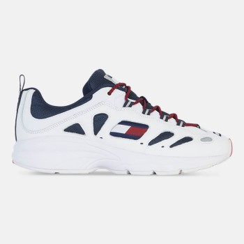 Tommy Hilfiger - Baskets en Cuir & Mesh Heritage Retro blanc/bleu marine - 04 -3641966