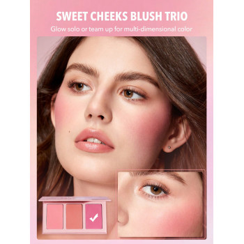 SHEGLAM Palette De Fard À Joues En Poudre Sweet Cheeks Trio-enamored 3 Couleurs, Haute Pigmentation Durable, Effet Mat Sans Pore, Fard À Joues Longue Durée Pour Joues Mate Toute La Journée - 3240618