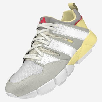 Adidas - Baskets en Cuir & Mesh Eqt Cushion 2.0 gris/blanc/jaune - 04 -3215069