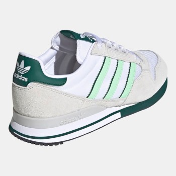 Adidas - Baskets en Velours de Cuir Zx 500 blanc/vert - 04 -3883904