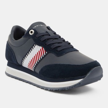 Tommy Hilfiger - Baskets running en Cuir Corporate bleu marine - 04 -4543118