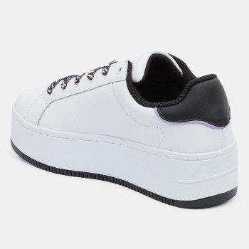 Tommy Jeans - Baskets en Cuir Flatform Animal blanches - 04 -4543103