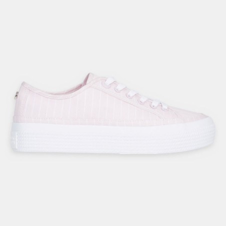 Tommy Hilfiger - Baskets Essential rayées rose pâle - 04 -4543091