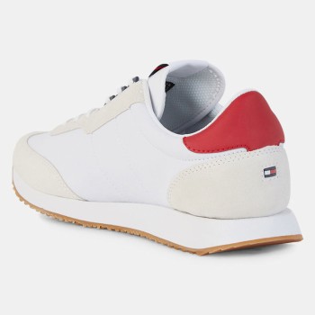 Tommy Hilfiger - Baskets en Cuir  Running Mix Stripe blanc/beige - 04 -3897131