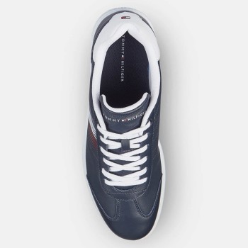 Tommy Hilfiger - Baskets en Cuir Essential Corporate Cupsole bleu marine - 04 -3897092