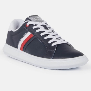 Tommy Hilfiger - Baskets en Cuir Essential Cupsole bleu marine - 04 -3641948