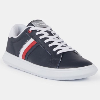 Tommy Hilfiger - Baskets en Cuir Essential Cupsole bleu marine - 04 -3641948