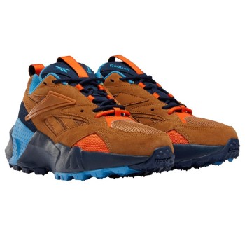 Reebok - Baskets en Velours de Cuir & Mesh Aztrek Double Mix T camel/bleu - 04 -3483173