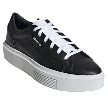 Adidas - Baskets en Cuir Adidas Sleek Super W noir/blanc - 04 -3480098