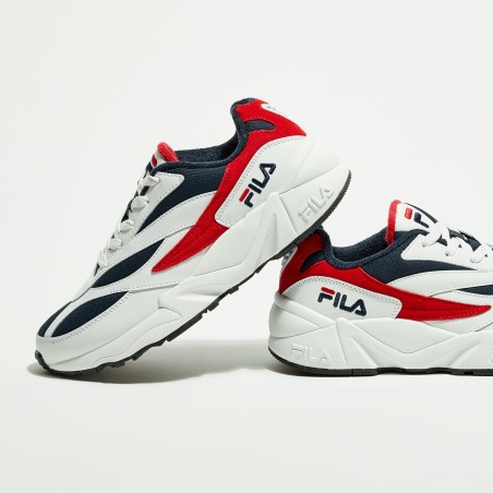 Fila - Baskets en Cuir & Mesh V94M Low blanc/marine/rouge - 04 -3232334