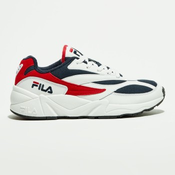 Fila - Baskets en Cuir & Mesh V94M Low blanc/marine/rouge - 04 -3232334