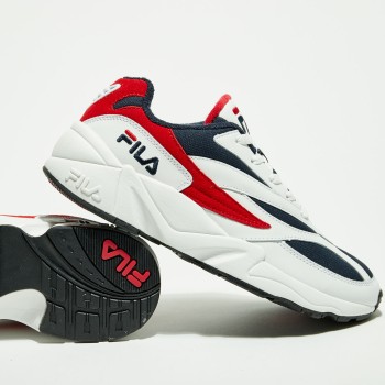 Fila - Baskets en Cuir & Mesh V94M Low blanc/marine/rouge - 04 -3232334