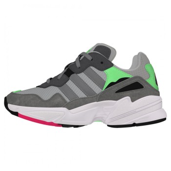 Adidas - Baskets en Velours de Cuir & Mesh Yung-96 J gris/vert - 04 -3498902