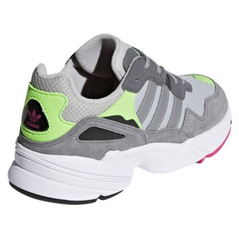 Adidas - Baskets en Velours de Cuir & Mesh Yung-96 J gris/vert - 04 -3498902