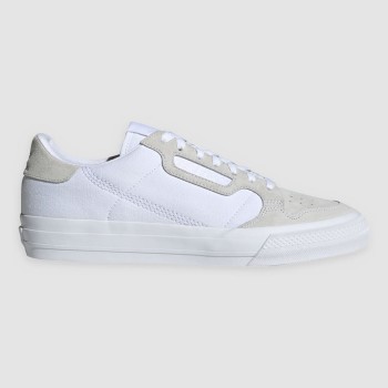 Adidas - Baskets en Velours de Cuir & Mesh Continental Vulc blanc/gris - 04 -3773663