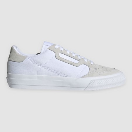 Adidas - Baskets en Velours de Cuir & Mesh Continental Vulc blanc/gris - 04 -3773663