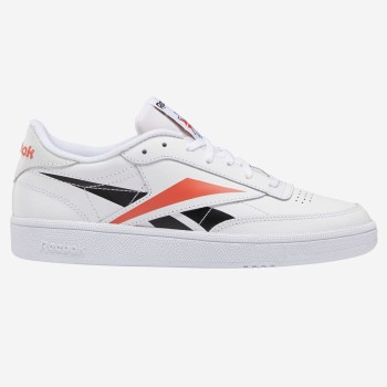 Reebok - Baskets en Cuir Club C Mu blanc/orange/noir - 04 -3483149