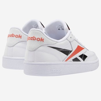 Reebok - Baskets en Cuir Club C Mu blanc/orange/noir - 04 -3483149