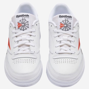 Reebok - Baskets en Cuir Club C Mu blanc/orange/noir - 04 -3483149