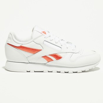 Reebok - Baskets en Cuir Cl Lthr Bicolore blanc/orange - 04 -3483104