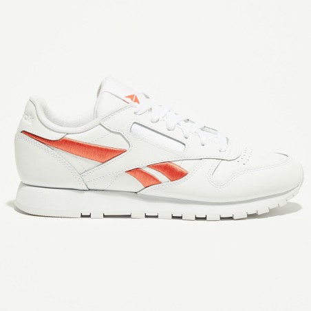 Reebok - Baskets en Cuir Cl Lthr Bicolore blanc/orange - 04 -3483104