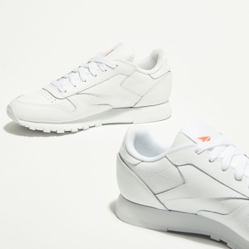 Reebok - Baskets en Cuir Cl Lthr Bicolore blanc/orange - 04 -3483104