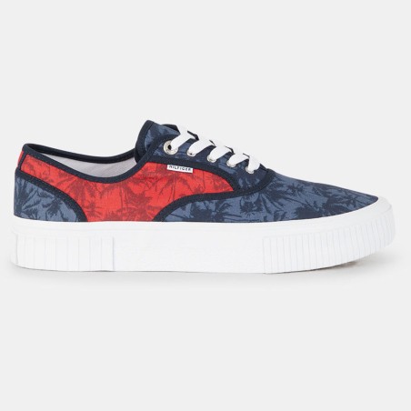 Tommy Hilfiger - Baskets Canvas imprimées bleu/rouge - 04 -4336817