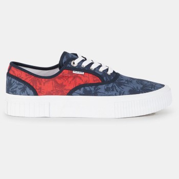 Tommy Hilfiger - Baskets Canvas imprimées bleu/rouge - 04 -4336817