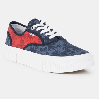 Tommy Hilfiger - Baskets Canvas imprimées bleu/rouge - 04 -4336817