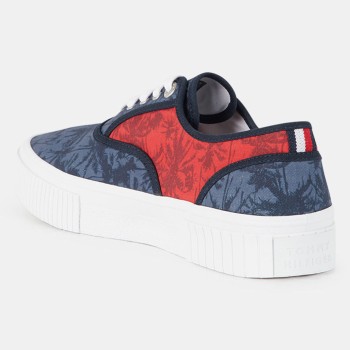 Tommy Hilfiger - Baskets Canvas imprimées bleu/rouge - 04 -4336817