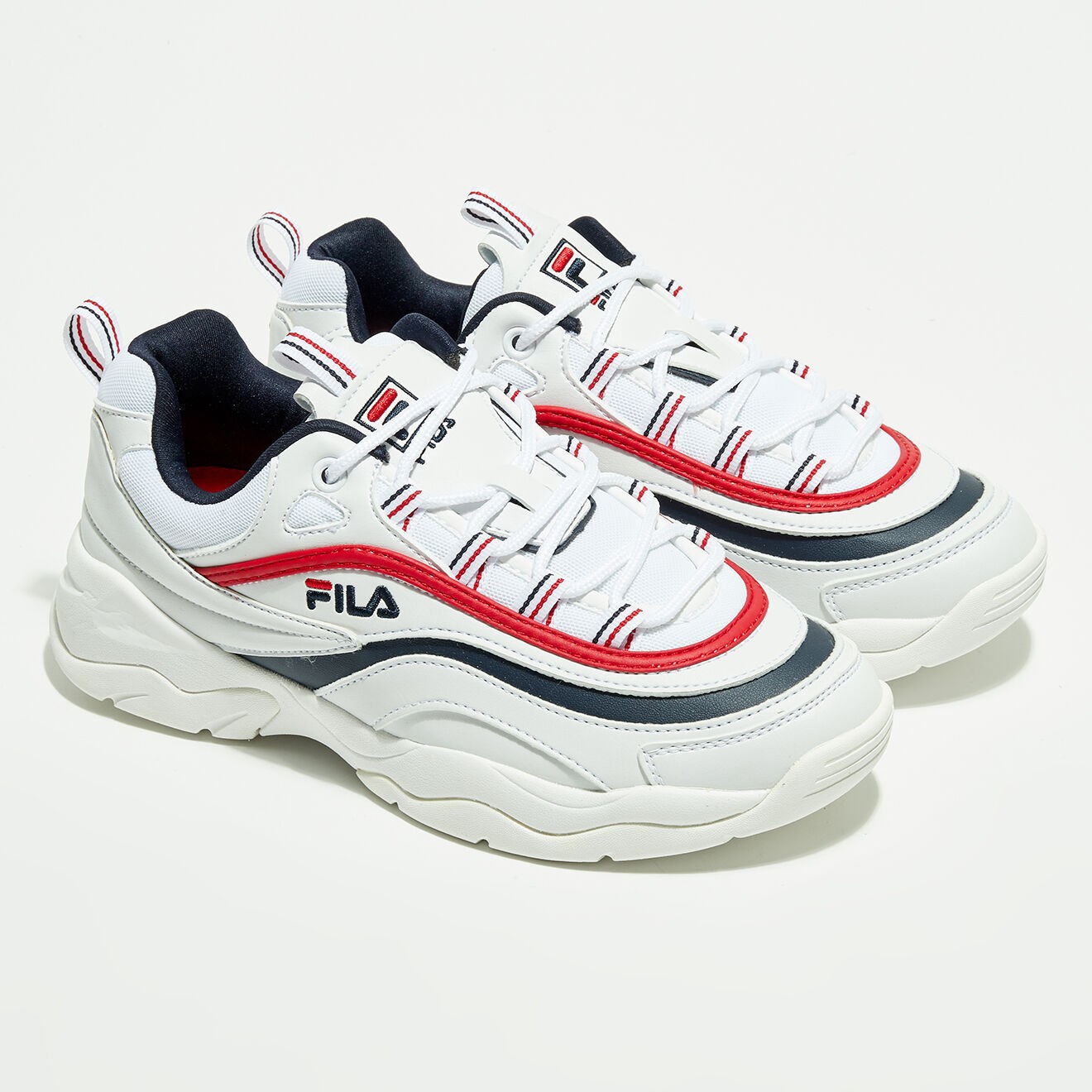 Fila - Baskets Ray Low blanc/marine/rouge - 04 -3232343