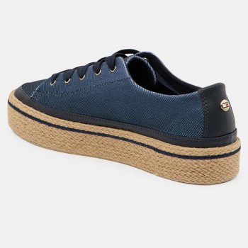 Tommy Hilfiger - Baskets en Toile basses plateforme bleues - 04 -4100036