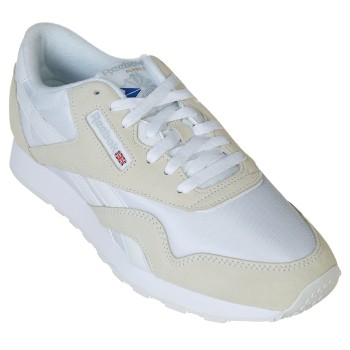 Reebok - Baskets en Velours de Cuir & Textile Classic Nylon blanc/gris clair - 04 -2493947