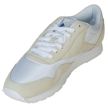 Reebok - Baskets en Velours de Cuir & Textile Classic Nylon blanc/gris clair - 04 -2493947