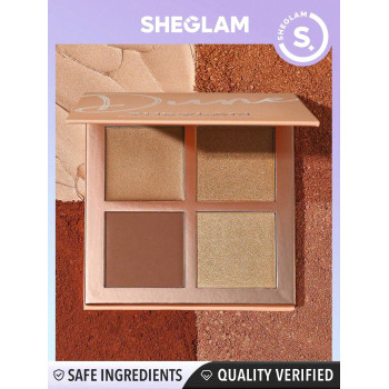 SHEGLAM Palette De Visage Professionnelle 3d - Dune 4 Couleurs Palette De Contour De Contour De Fard À Joues Longue Tenue, Haute Pigmentation Résistant À La Transpiration, Brillance Dorée Contouring Naturel Et Mat - 2318656