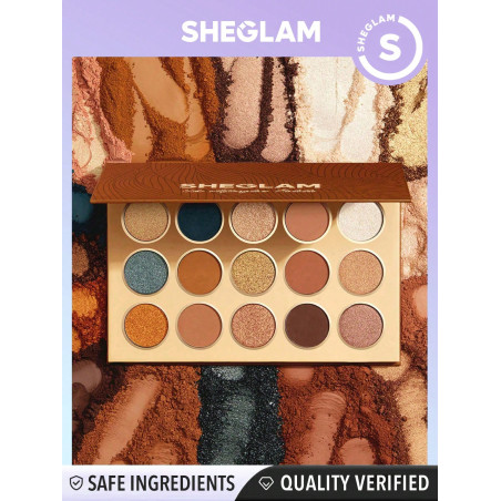 SHEGLAM Palette Afterglow 15 Couleurs, Fard À Paupières Mat/reflets/revêtement Doré, Tons Neutres Et Frais, Durable Et Lisse, Maquillage Professionnel Cosmétique Pour Les Yeux Doux - 1481084