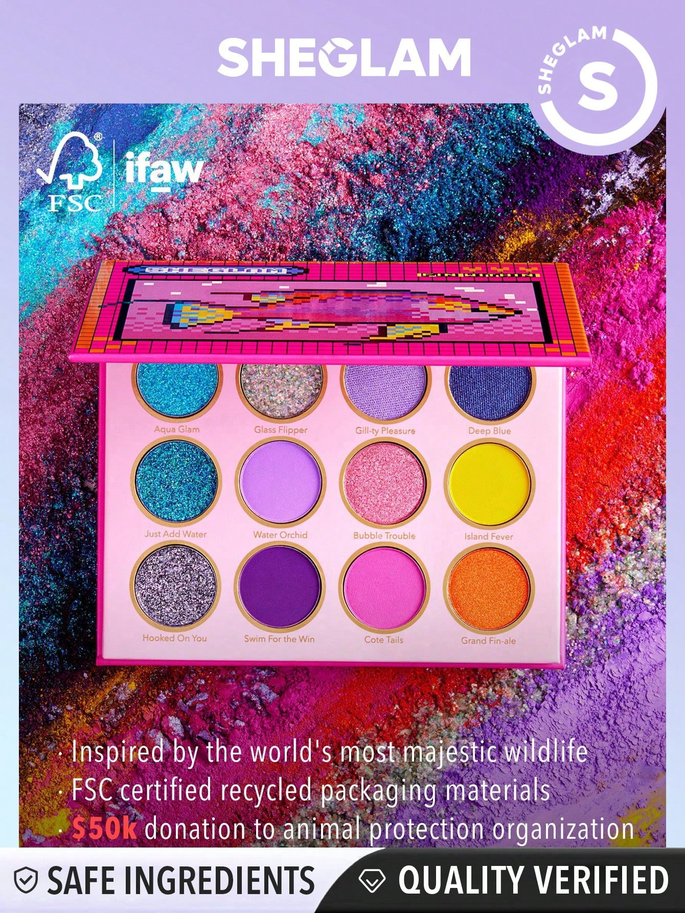 SHEGLAM Pallette 12 Couleurs, Finition Mate Et Scintillante. Couleurs Vives Et Brillantes, Tenue Longue Durée, Ne S'estompent Pas Facilement, Pigmentation Élevée De Fards À Paupières Doux Et Lisses Maquillage Cosmétique Pour Les Yeux - 2652595