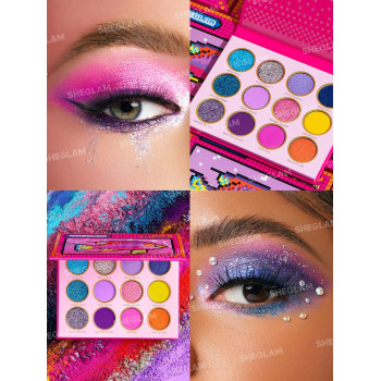 SHEGLAM Pallette 12 Couleurs, Finition Mate Et Scintillante. Couleurs Vives Et Brillantes, Tenue Longue Durée, Ne S'estompent Pas Facilement, Pigmentation Élevée De Fards À Paupières Doux Et Lisses Maquillage Cosmétique Pour Les Yeux - 2652595