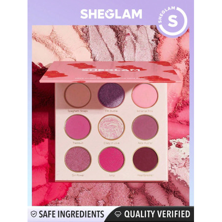 SHEGLAM Palette D'ombres À Paupières Love Candy De 9 Couleurs Avec Des Reflets Métalliques Mats Brillants Rose Brillant Et Mauve Poussiérieux. Ombre À Paupières Ultra Pigmentée, Douce Et Facile À Estomper Pour Un Look Y2k À La Mode. - 2410265