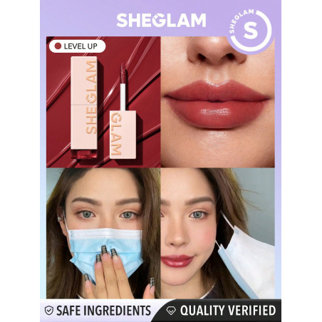 SHEGLAM Teinte À Lèvres Take A Hint-level Up Avec Changement De Couleur, Brillant À Lèvres Longue Durée Avec Finition Haute Brillance, Tache À Lèvres Hydratante Non Collante Pour Les Lèvres Sèches Tout Au Long De La Journée. - 2065873