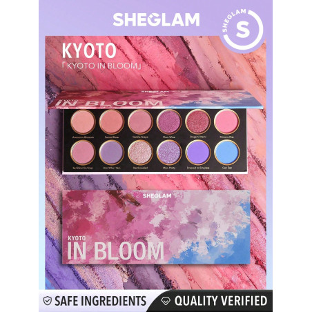 SHEGLAM Palette De Fards À Paupières Kyoto In Bloom 12 Couleurs Shimmer Metallic Matte Palette. Couleurs Hautement Pigmentées, Tenue Longue Durée. Pas De Bavures. Maquillage Des Yeux Doux Et Lisse - 3164852