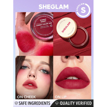 SHEGLAM Effronté Couleur Coucher De Soleil 6 Nuances Multi-Usage Blush Crème Crème À Lèvres Mat Haut Pigmenté Naturel Blush Poudre Maquillage Du Visage - 16925103