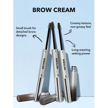 SHEGLAM Fill Me In Crayon À Sourcils 2-en-1 Et Crayon De Sourcils À Double Extrémité Anti-transpiration De Crème-chocolat, Imperméable, Ne Tache Pas, Gel De Crème À Sourcils Naturel Et Non Gras Pour Le Maquillage - 1799845