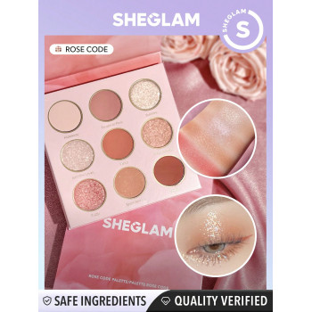 SHEGLAM Rose Code Palette 9-clolor Shimmer Palette De Fards À Paupières Mat Métallique Brillant Paillettes Roses Ultra Pigmentées Douces Mélangeables Fard À Paupières Style Y2k - 2256123