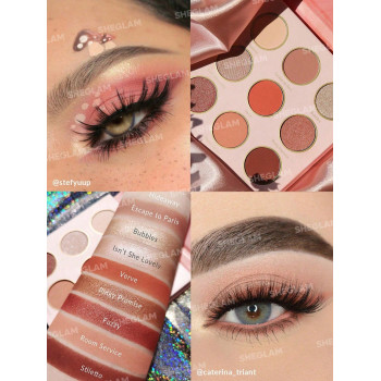 SHEGLAM Rose Code Palette 9-clolor Shimmer Palette De Fards À Paupières Mat Métallique Brillant Paillettes Roses Ultra Pigmentées Douces Mélangeables Fard À Paupières Style Y2k - 2256123