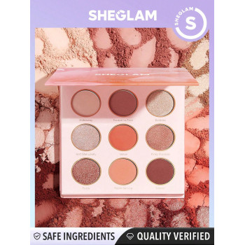 SHEGLAM Rose Code Palette 9-clolor Shimmer Palette De Fards À Paupières Mat Métallique Brillant Paillettes Roses Ultra Pigmentées Douces Mélangeables Fard À Paupières Style Y2k - 2256123